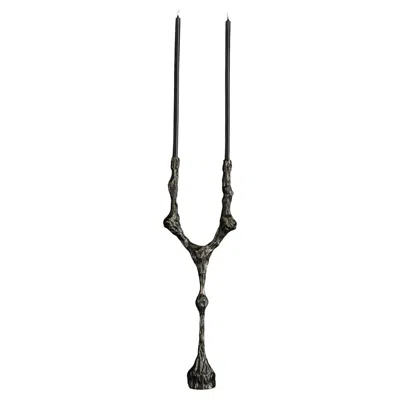 Pre-owned William Guillon Omnia Vanitas Vanité 6 Candelabra In Patinated Cast Bronze By  In Gold