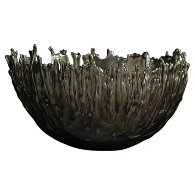 Pre-owned William Guillon Small Gravity Bowl In Patinated Cast Bronze By  In Gold