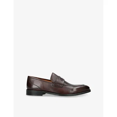 William Hunt Mens Brown The Smith Slip-on Leather Loafers Eur 44 / 10 Uk
