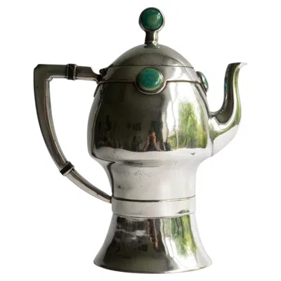 Pre-owned William Hutton & Sons Antique Pewter Arts And Crafts Coffee Pot By , Early 20th C In Black