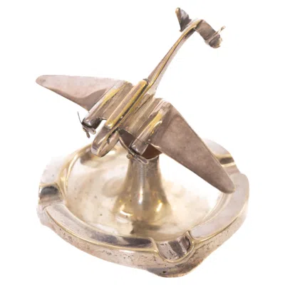 Pre-owned William Hutton & Sons Silver Plated Aeroplane Ashtray , Bryant & May In Sand