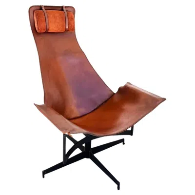 Pre-owned William Katavolos Leather Sling K Chair By  In Brown