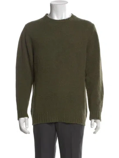 Pre-owned William Lockie Lambswool Crew Neck Pullover In Green