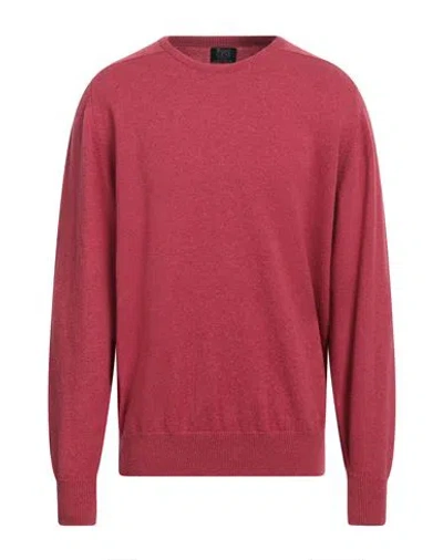 William Lockie Man Sweater Brick Red Size Xxl Lambswool