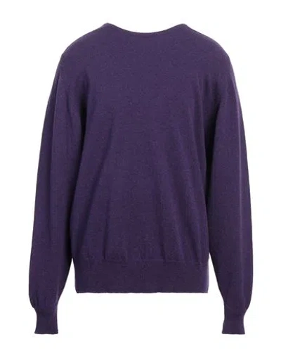 William Lockie Man Sweater Purple Size Xxl Lambswool