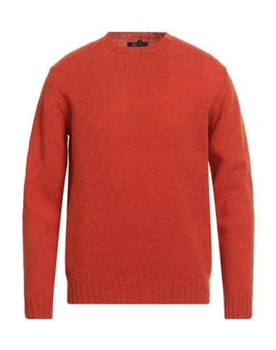 William Lockie Man Sweater Rust Size 32 Virgin Wool