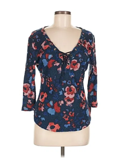 Pre-owned William Rast 3/4 Sleeve T-shirt In Blue