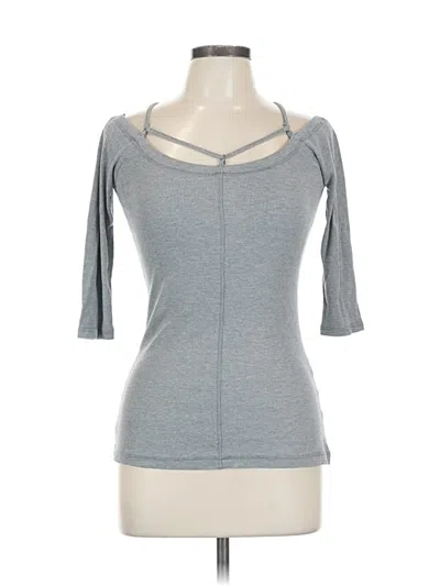 Pre-owned William Rast 3/4 Sleeve Top Gray Scoop Neck Tops