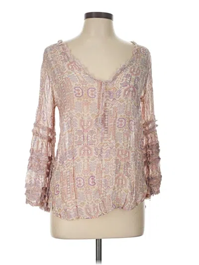 Pre-owned William Rast 3/4 Sleeve T-shirt In Pink