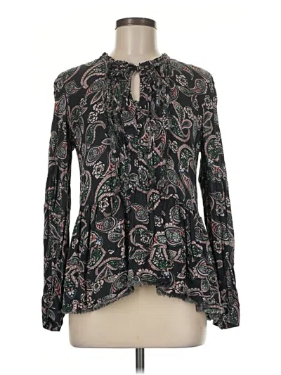 Pre-owned William Rast Long Sleeve Blouse In Black