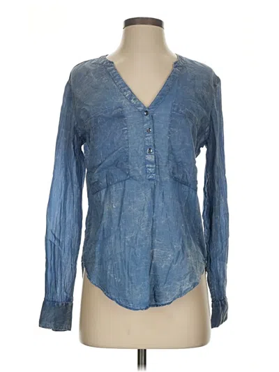 Pre-owned William Rast Long Sleeve Blouse In Blue