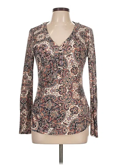 Pre-owned William Rast Long Sleeve Blouse In Brown