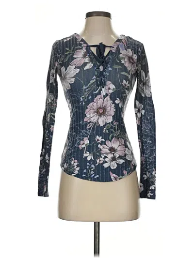Pre-owned William Rast Long Sleeve Blouse In Gray