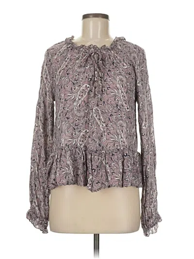 Pre-owned William Rast Long Sleeve Blouse In Purple