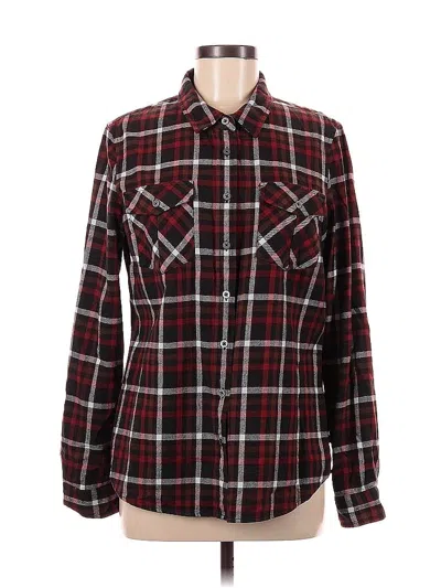 Pre-owned William Rast Long Sleeve Button Down Shirt In Burgundy