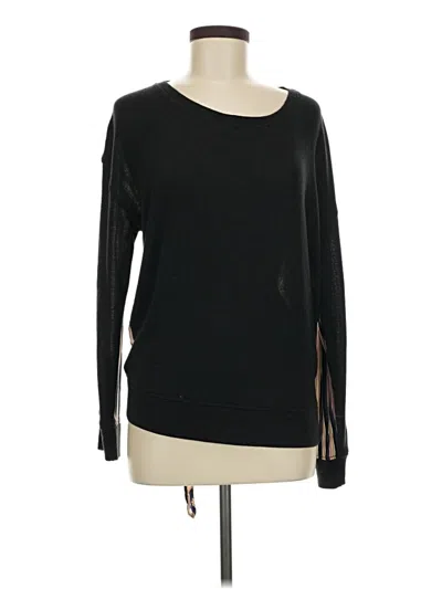 Pre-owned William Rast Long Sleeve Top Black Keyhole Neckline Tops