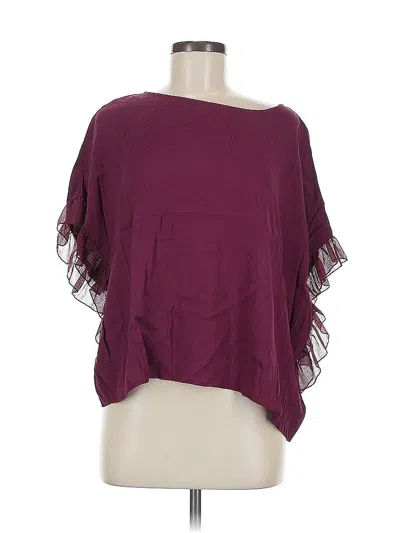 Pre-owned William Rast Short Sleeve Blouse In Burgundy