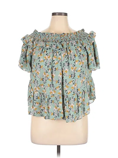 Pre-owned William Rast Short Sleeve Blouse In Teal