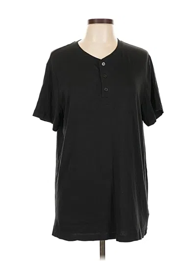 Pre-owned William Rast Short Sleeve Henley Shirt In Black