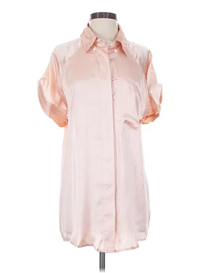 Pre-owned William Rast Short Sleeve Silk Top Pink Cold Shoulder Neckline Tops