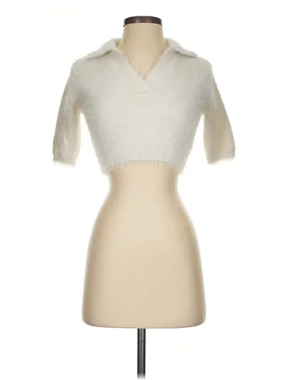 Pre-owned William Rast Short Sleeve Top Ivory Strapless Neckline Tops