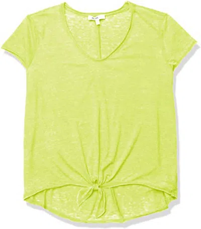 William Rast Women's Juniors Astrid Tie Front T Shirt In Primrose In Green