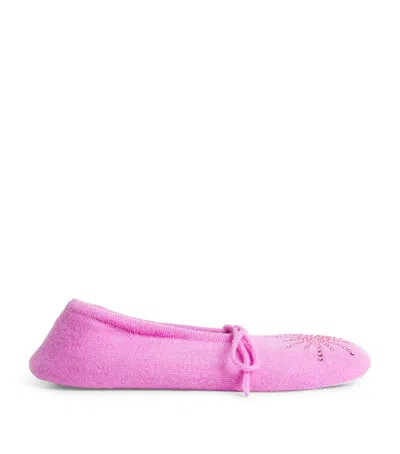 William Sharp Cashmere Crystal Dolly Slippers In Pink