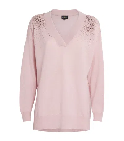 William Sharp Cashmere Crystal-embellished Aria Sweater In Animal Print