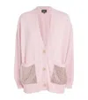 William Sharp Cashmere Crystal-embellished Cardigan In Pink
