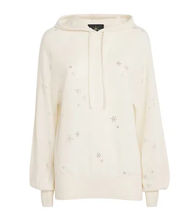 William Sharp Cashmere Crystal-embellished Hoodie In White