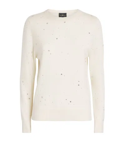 William Sharp Cashmere Crystal-embellished Sweater In White