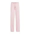 William Sharp Cashmere Crystal-embellished Sweatpants In Pink