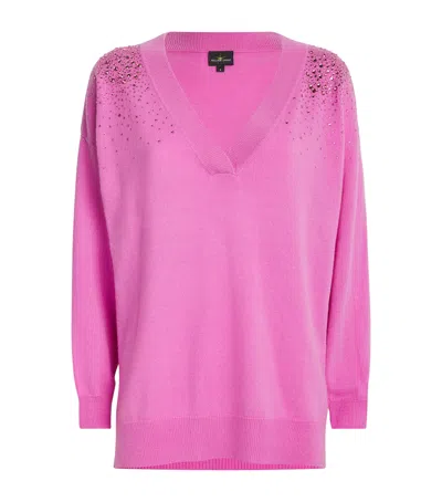 William Sharp Cashmere Nebula Crystal-embellished Sweater In Pink