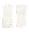 William Sharp Cashmere Rhinestone Carrie Gloves In White