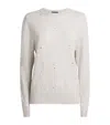 William Sharp Cashmere Swarovski Crystal-embellished Sweater In Gray