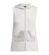 William Sharp Cashmere Swarovski Crystal-embellished Sweater Vest In Gray