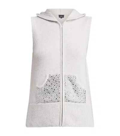William Sharp Cashmere Swarovski Crystal-embellished Sweater Vest In Gray