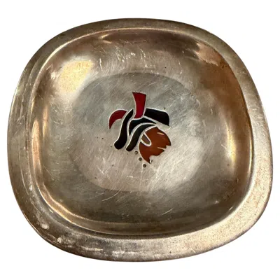 Pre-owned William Spratling Mid-century Decorative Silver Plate Los Castillo Emplumado Azteca In Brown