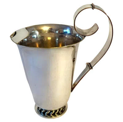 Pre-owned William Spratling Silver Plate Pitcher In The Style Of Spratling Or Jensen In Brown