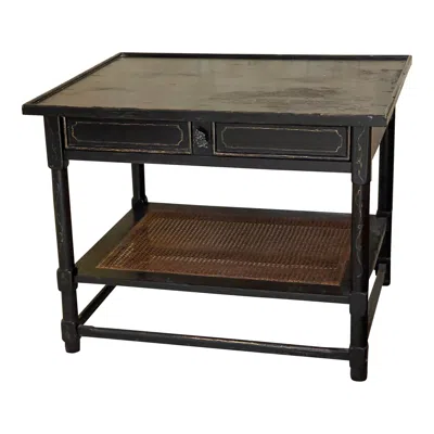 Pre-owned William Switzer 19th C Style Charles Pollock Black & Gold Chinoiserie Side Table