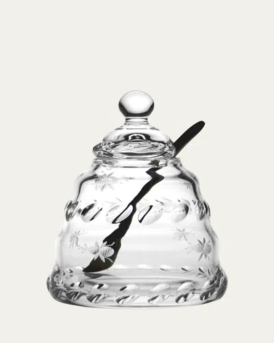 WILLIAM YEOWARD CRYSTAL BUZZY HONEY JAR WITH SPOON