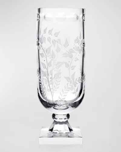 William Yeoward Crystal Fern Square Footed Hurricane In Transparent