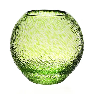 William Yeoward Crystal Florence Small Globe Vase - Citrine In Green