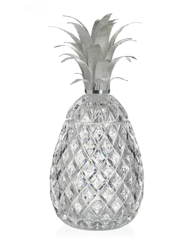 William Yeoward Crystal Isadora 11" Silver Pineapple Centerpiece In Grey