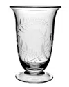 William Yeoward Crystal Jasmine Etched Glass Flower Vase - 9.5" In White