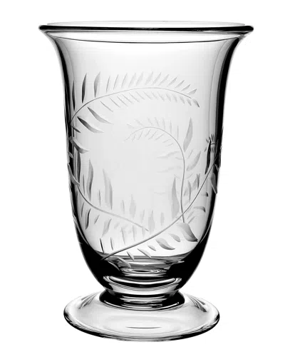 William Yeoward Crystal Jasmine Etched Glass Flower Vase - 9.5" In White