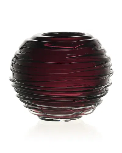 William Yeoward Crystal Miranda 3" Mini Globe Vase In Burgundy