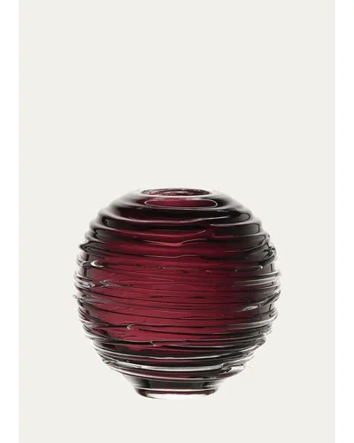 William Yeoward Crystal Miranda 4" Globe Vase In Burgundy