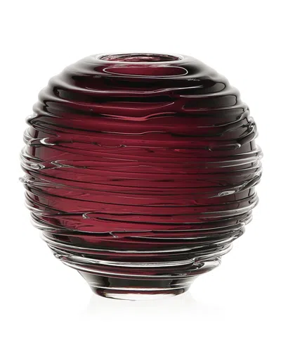 William Yeoward Crystal Miranda 4" Globe Vase In Burgundy