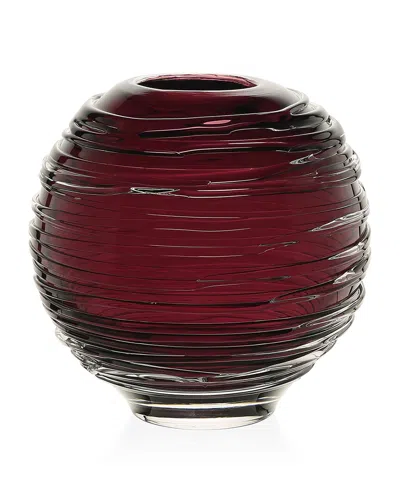 William Yeoward Crystal Miranda 6" Globe Vase In Burgundy